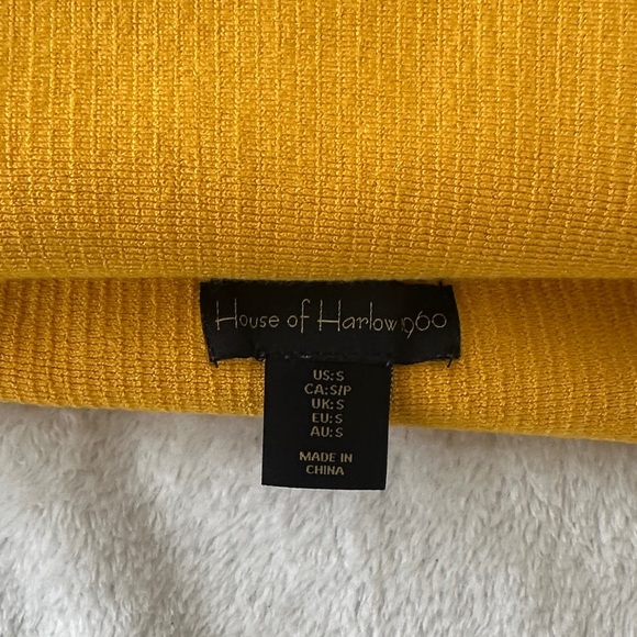 House of Harlow 1960 Yellow Ribbed Crop Top - Picture 2 of 2